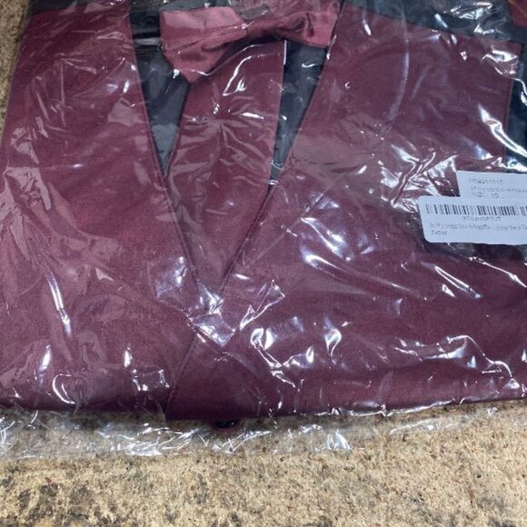 BOY'S Dress Vest & NeckTie Solid BURGUNDY Color Neck Tie Set size 6 - Picture 2 of 2